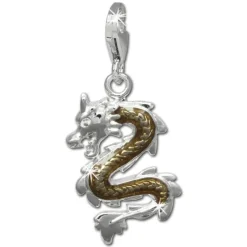 SilberDream Charm Drache 925er Silber Armband Anhänger FC834N
