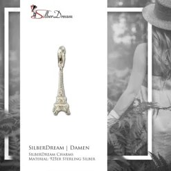 SilberDream Charm Eiffelturm 925 Silber Armband Anhänger FC3003