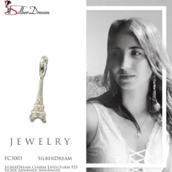 SilberDream Charm Eiffelturm 925 Silber Armband Anhänger FC3003