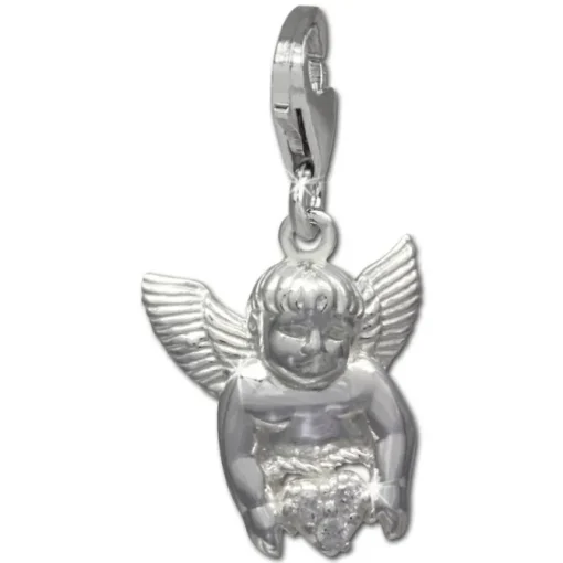 SilberDream Charm Engel mit Herz 925 Silber Armband Anhänger FC734W