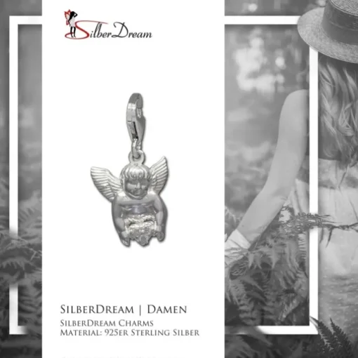 SilberDream Charm Engel mit Herz 925 Silber Armband Anhänger FC734W