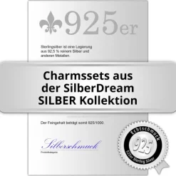 SilberDream Charm Feder Set mit Kette und Verbinder Silber FCA119