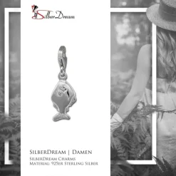 SilberDream Charm Fisch 925er Silber Armband Anhänger FC866J