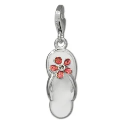 SilberDream Charm Flip Flop Blume 925er Armband Anhänger FC843W