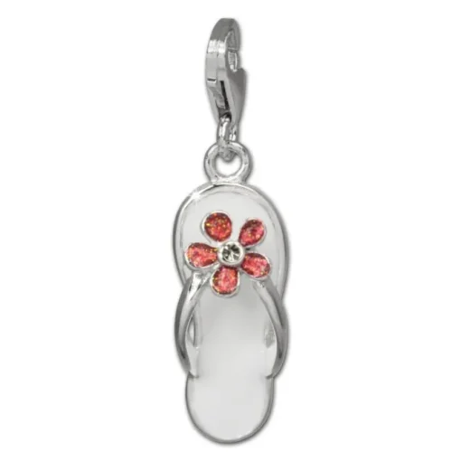SilberDream Charm Flip Flop Blume 925er Armband Anhänger FC843W