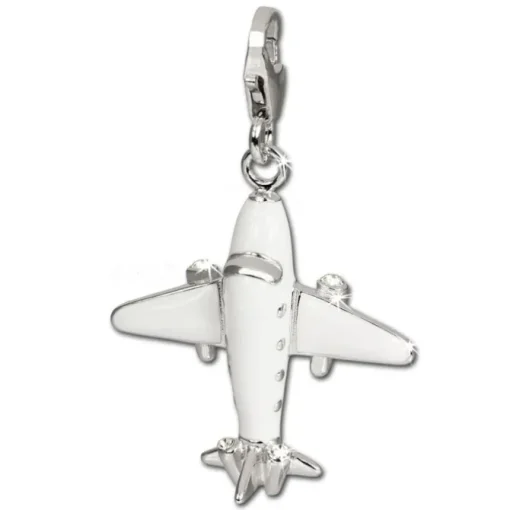 SilberDream Charm Flugzeug 925 Sterling Silber Armband Anhänger FC668