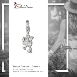 SilberDream Charm Froschkönig Armband Anhänger 925 Silber FC3133