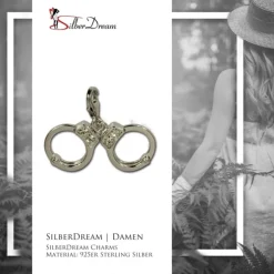 SilberDream Charm Handschelle Zirkonia 925er Armband Anhänger FC671