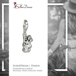 SilberDream Charm hängender Bär Zirkonia Kristalle 925 Silber GSC210