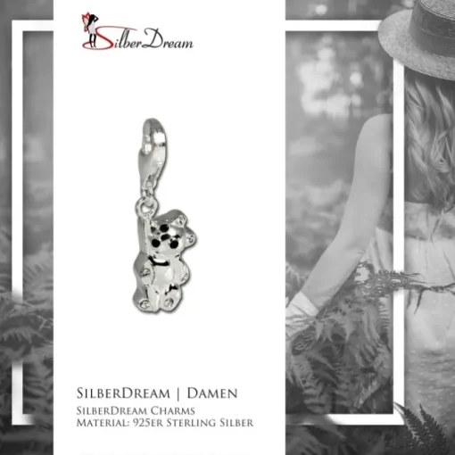 SilberDream Charm hängender Bär Zirkonia Kristalle 925 Silber GSC210