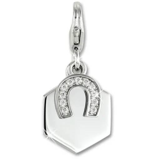 SilberDream Charm Hufeisen Zirkonia 925er Silber Armband Anhänger FC889W
