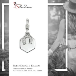 SilberDream Charm Hufeisen Zirkonia 925er Silber Armband Anhänger FC889W