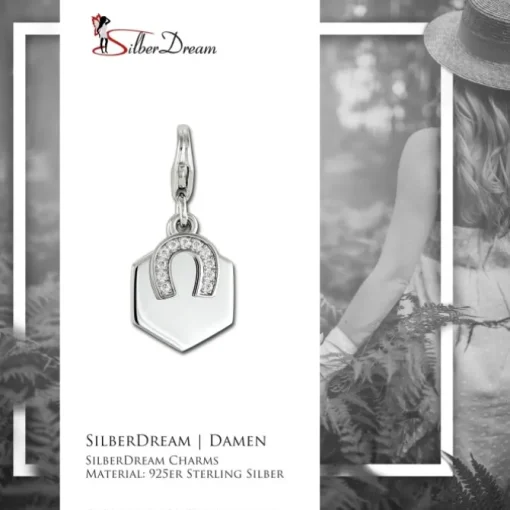 SilberDream Charm Hufeisen Zirkonia 925er Silber Armband Anhänger FC889W