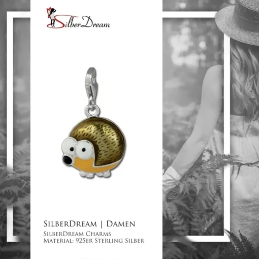 SilberDream Charm Igel orange/braun 925er Armband Anhänger FC879N