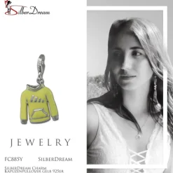 SilberDream Charm Kapuzenpullover gelb 925er Armband Anhänger FC885Y