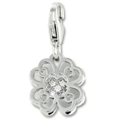 SilberDream Charm Kleeblatt Zirkonia 925er Silber Armband Anhänger FC904W