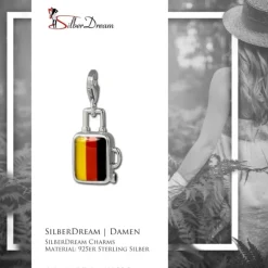 SilberDream Charm Koffer Deutschland 925er Armband Anhänger FC881F