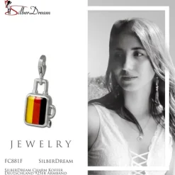 SilberDream Charm Koffer Deutschland 925er Armband Anhänger FC881F