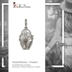 SilberDream Charm Korb Silber Armband Ketten Anhänger FC4106