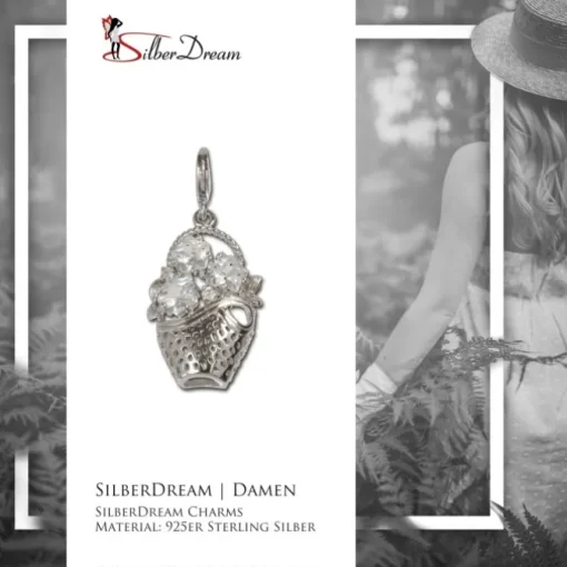 SilberDream Charm Korb Silber Armband Ketten Anhänger FC4106