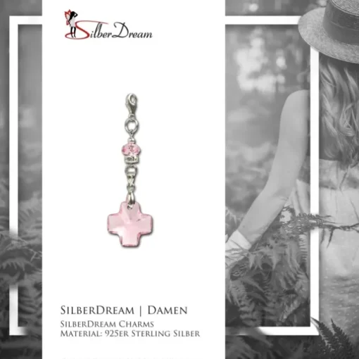 SilberDream Charm Kreuz 925 Zirkonias Armband Anhänger FC4806