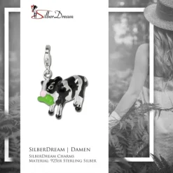 SilberDream Charm Kuh 925 Sterling Silber Armband Anhänger FC640