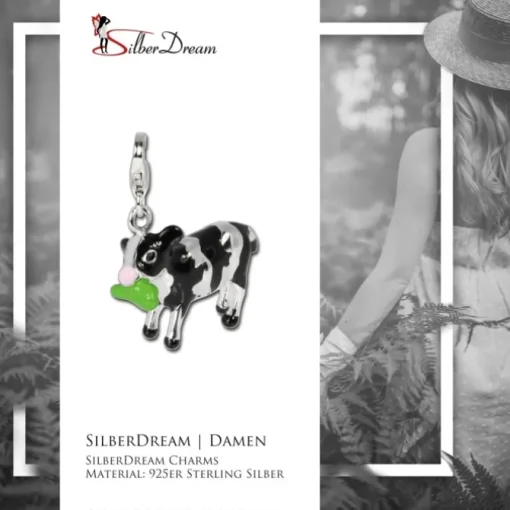 SilberDream Charm Kuh 925 Sterling Silber Armband Anhänger FC640