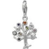 SilberDream Charm Lebensbaum bunt 925er Silber Armband Anhänger FC722F