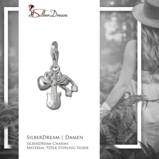 SilberDream Charm Liebe zur Musik 925 Silber Armband Anhänger FC735W