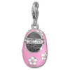 SilberDream Charm Mädchenschuh Blume rosa 925 Silber Armband Anhänger FC853P