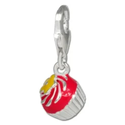 SilberDream Charm Muffin Blume 925er Silber Armband Anhänger FC3140P