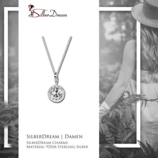 SilberDream Charm Muster Kugel Set mit Kette 925 Silber FCA121