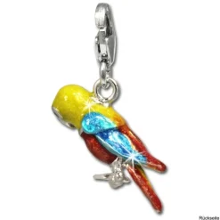 SilberDream Charm Papagei Ara bunt 925er Armband Anhänger FC823Y