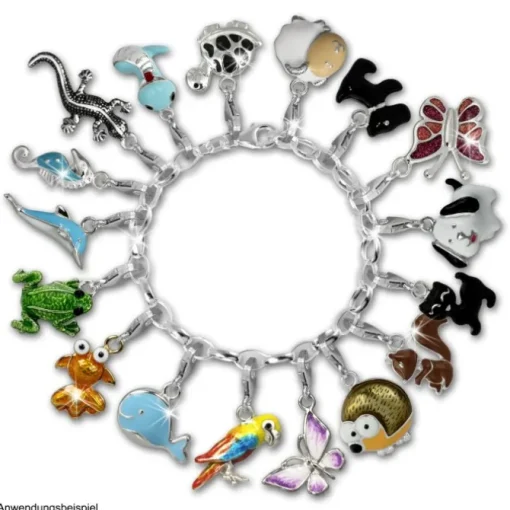 SilberDream Charm Papagei Ara bunt 925er Armband Anhänger FC823Y