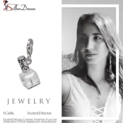 SilberDream Charm Parfüm-Flacon Zirkonia 925er Armband Anhänger FC686