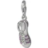 SilberDream Charm Römersandale lila 925 Silber Zirkonia Armband Anhänger FC868V