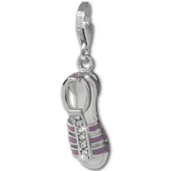SilberDream Charm Römersandale lila 925 Silber Zirkonia Armband Anhänger FC868V