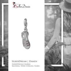 SilberDream Charm Römersandale lila 925 Silber Zirkonia Armband Anhänger FC868V
