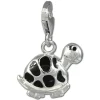SilberDream Charm Schildkröte schwarz 925er Armband Anhänger FC818S