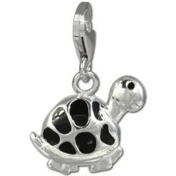 SilberDream Charm Schildkröte schwarz 925er Armband Anhänger FC818S