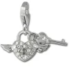 SilberDream Charm Schlüssel zum Herzen rot 925 Silber Armband Anhänger FC874A