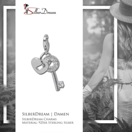 SilberDream Charm Schlüssel & Schloss Armband Anhänger 925er FC257W