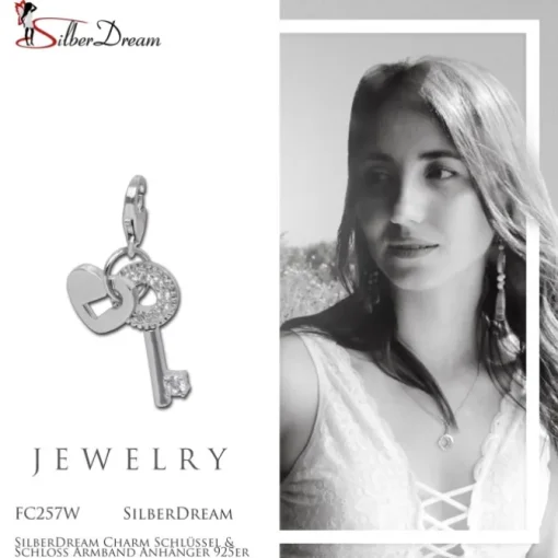 SilberDream Charm Schlüssel & Schloss Armband Anhänger 925er FC257W