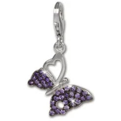 SilberDream Charm Schmetterling lila 925er Armband Anhänger FC1045V