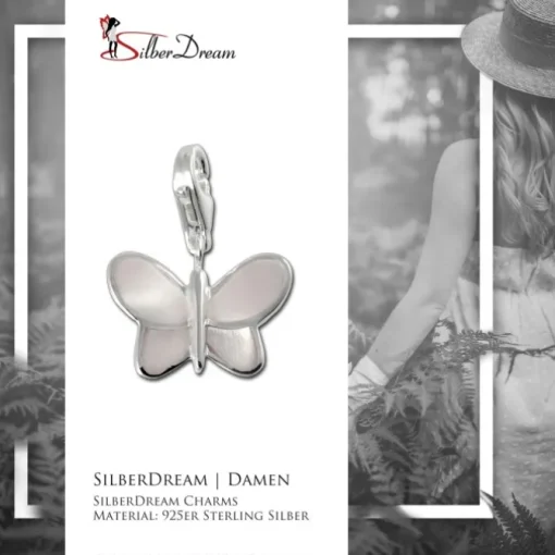 SilberDream Charm Schmetterling perlmutt weiß 925er Silber FC1041W