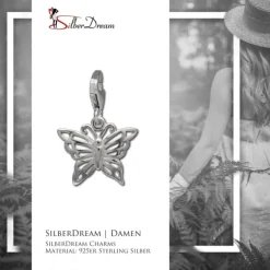 SilberDream Charm Schmetterling 925er Silber Armband Anhänger FC731I