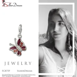 SilberDream Charm Schmetterling 925 Silber Armband Anhänger FC875P