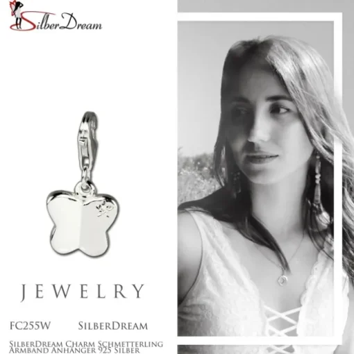 SilberDream Charm Schmetterling Armband Anhänger 925 Silber FC255W