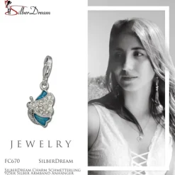 SilberDream Charm Schmetterling 925er Silber Armband Anhänger FC670