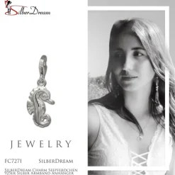 SilberDream Charm Seepferdchen 925er Silber Armband Anhänger FC727I